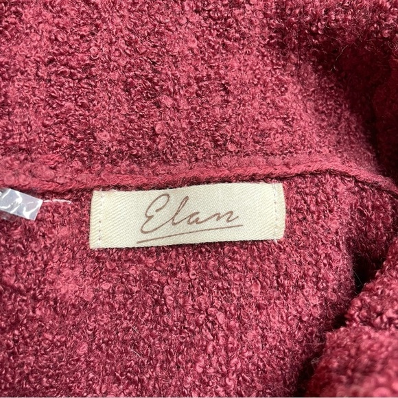 Elan Burgundy Maroon Wool Blend Turtleneck Lace Up Sleeve Sweater Medium - Picture 6 of 10